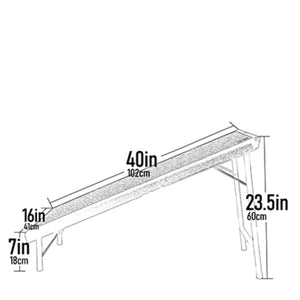 A sketch of the Pet Gear Ultra-Lite [Free-Standing] Pet Ramp with SupertraX - Cap. 100lbs dimension