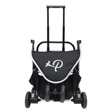 front view image of a black dog stroller 