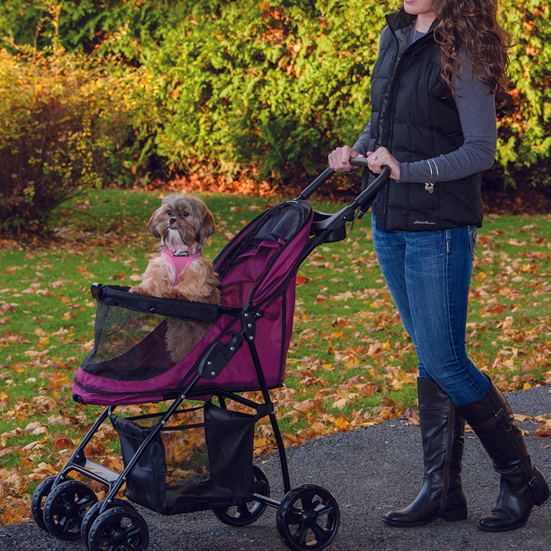 Pet Gear, Happy Trails Lite NOZIP Dog Stroller, Boysenberry
