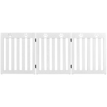 24 Inch Folding Wooden Freestanding Dog Gate with 360¬∞ Flexible Hinge for Pet