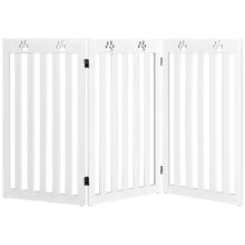 36 Inch Folding Wooden Freestanding Pet Gate Dog Gate with 360° Flexible Hinge