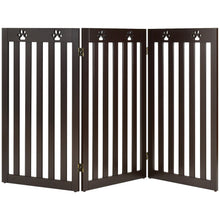 36 Inch Folding Wooden Freestanding Pet Gate Dog Gate with 360° Flexible Hinge