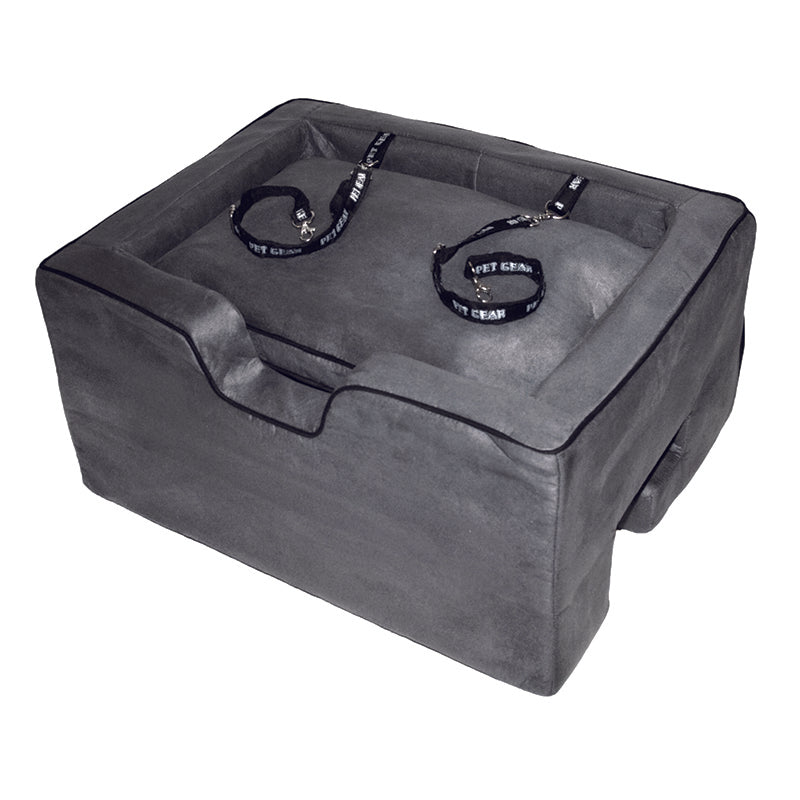 A full view image of a charcoal large car booster