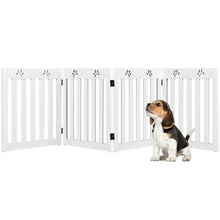 24 Inch Folding Wooden Freestanding Pet Gate Dog Gate with 360¬∞ Hinge