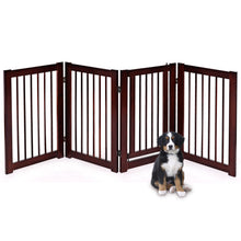 30 Inch Tall 4-Panel Freestanding Pet Gate Wooden Dog Fence