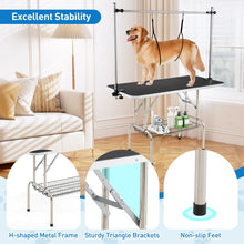 Foldable Dog Grooming Table with Height Adjustable Arms-Black