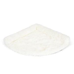 Paw Brands PupRug™ Space Saver Memory Foam Corner Dog Bed, Polar White
