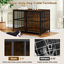 40 Inch Dog Crate Furniture Dog Kennel with Dual Lockable Double Doors