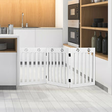 24 Inch Folding Wooden Freestanding Dog Gate with 360¬∞ Flexible Hinge for Pet