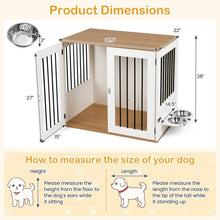 31.5” Dog Crate Furniture Wooden Dog Kennel with Double Lock Doors