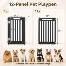 12-Panel Dog Playpen 31.5" Height Indoor Outdoor Pet Fence