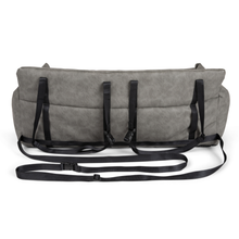 PupProtector™ Faux Cool-to-Touch Vegan Leather Memory Foam Dog Car Bed - Slate Gray