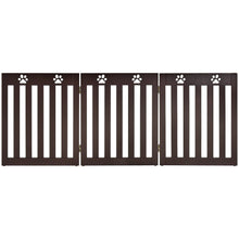 24 Inch Folding Wooden Freestanding Dog Gate with 360¬∞ Flexible Hinge for Pet