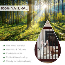30 Inch Tall 4-Panel Freestanding Pet Gate Wooden Dog Fence