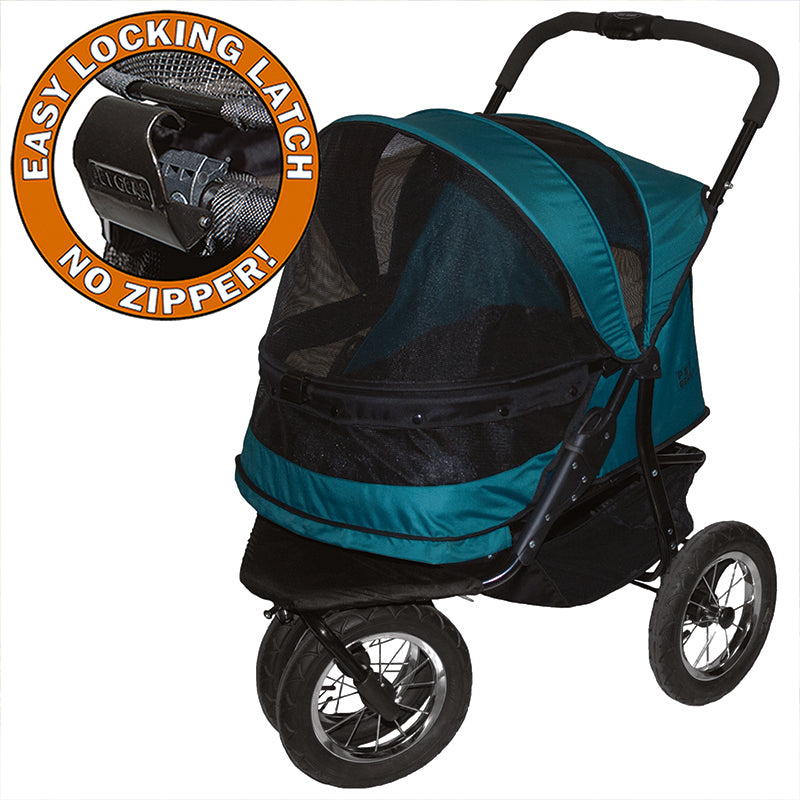 Pet Gear No-Zip Double Pet Stroller for Dogs & Cats