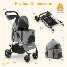 3-in-1 Foldable Pet Stroller for Small to Medium Dogs