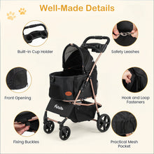 3-in-1 Foldable Pet Stroller for Small to Medium Dogs