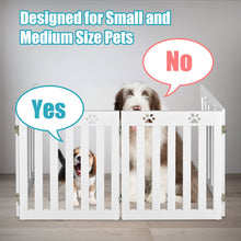 24 Inch Folding Wooden Freestanding Pet Gate Dog Gate with 360¬∞ Hinge