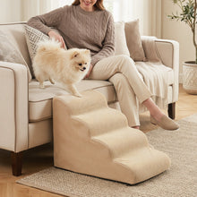 4-Tier Foam Dog Steps with Non-Slip Surface & Washable Cover