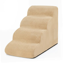4-Tier Foam Dog Steps with Non-Slip Surface & Washable Cover