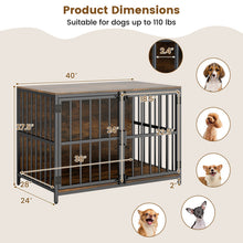 40 Inch Dog Crate Furniture Dog Kennel with Dual Lockable Double Doors