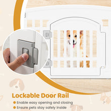 6-Panel Plastic Dog Playpen 24 Inch Indoor Outdoor Pet Fence with Locking Door-White