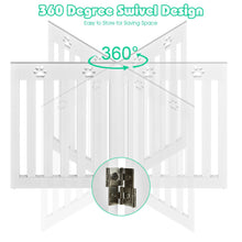 24 Inch Folding Wooden Freestanding Pet Gate Dog Gate with 360¬∞ Hinge