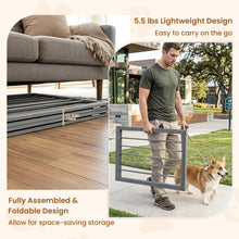 4-Panel Wooden Pet Gate 83" x 30" Freestanding Dog Fence