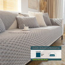 Plush Nordic Sofa Slipcover | non slip couch cover for dogs