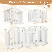 8-Panel Tall Plastic Dog Fence Indoor Outdoor Puppy Pen with Locking Door-White