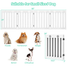 24 Inch Folding Wooden Freestanding Pet Gate Dog Gate with 360¬∞ Hinge