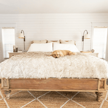 PupProtector™ Waterproof Throw Blanket - White with Brown Accents