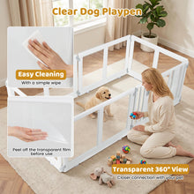 Clear Plastic Dog Playpen with Door - 8 Panel