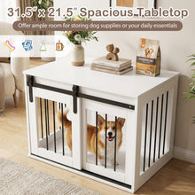 Dog Crate Furniture Heavy Duty Dog Kennel with Sliding Barn Door