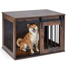 Dog Crate Furniture Heavy Duty Dog Kennel with Sliding Barn Door