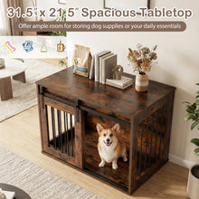 Dog Crate Furniture Heavy Duty Dog Kennel with Sliding Barn Door