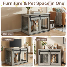 Dog Crate Furniture Heavy Duty Dog Kennel with Sliding Barn Door