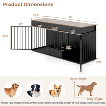 Dog Crate Furniture Indoor Modern Dog Kennel with Divider 3 Drawers and Pull-out Feeder