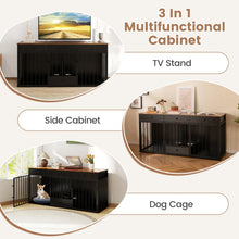 Dog Crate Furniture Indoor Modern Dog Kennel with Divider 3 Drawers and Pull-out Feeder