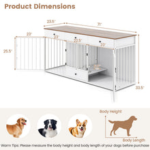 Dog Crate Furniture Indoor Modern Dog Kennel with Divider 3 Drawers and Pull-out Feeder