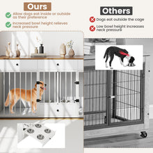 Dog Crate Furniture Indoor Modern Dog Kennel with Divider 3 Drawers and Pull-out Feeder