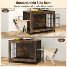 Dog Crate Furniture with Double Lockable Doors and Removable Pull-out Tray
