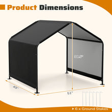 Dog Shade Shelter with Waterproof Roof for Large Medium Small Breeds-Black