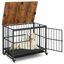 Foldable Dog Crate Furniture with Removable Tray and Lockable Door