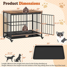 Foldable Dog Crate Furniture with Removable Tray and Lockable Door