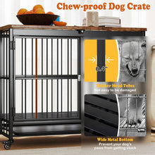 Foldable Dog Crate Furniture with Removable Tray and Lockable Door
