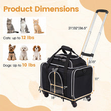 Rolling Pet Carrier with Wheels for Cats and Small Dogs
