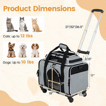 Rolling Pet Carrier with Wheels for Cats and Small Dogs