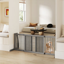 Adjustable 3-Panel Wood Pet Gate - Foldable Dog Fence