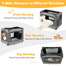 Portable Folding Dog Soft Crate Cat Carrier with 4 Lockable Wheels